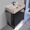 Modern  Console Vanity, Travertine Style Sink, 35